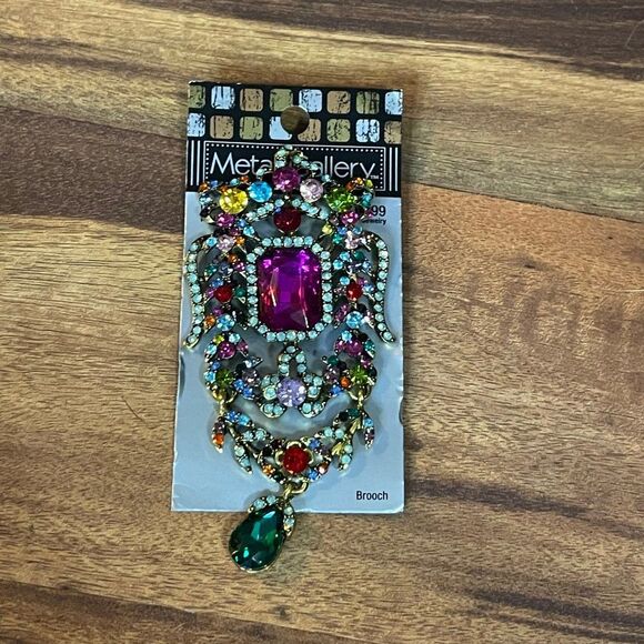 Gallery Multicolor Gemstone Brooch - Picture 2 of 3